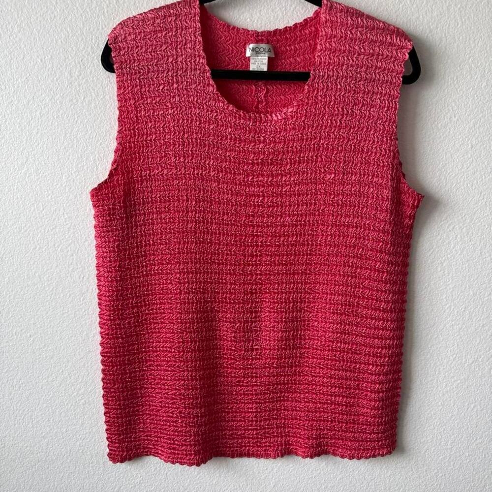 Peach textured sleeveless top